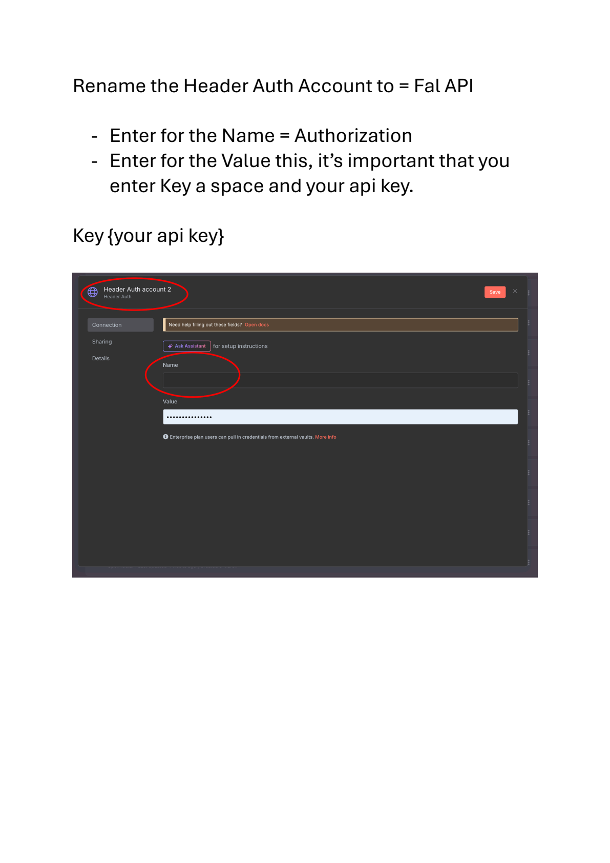 Fal API instellen in n8n afbeelding 5