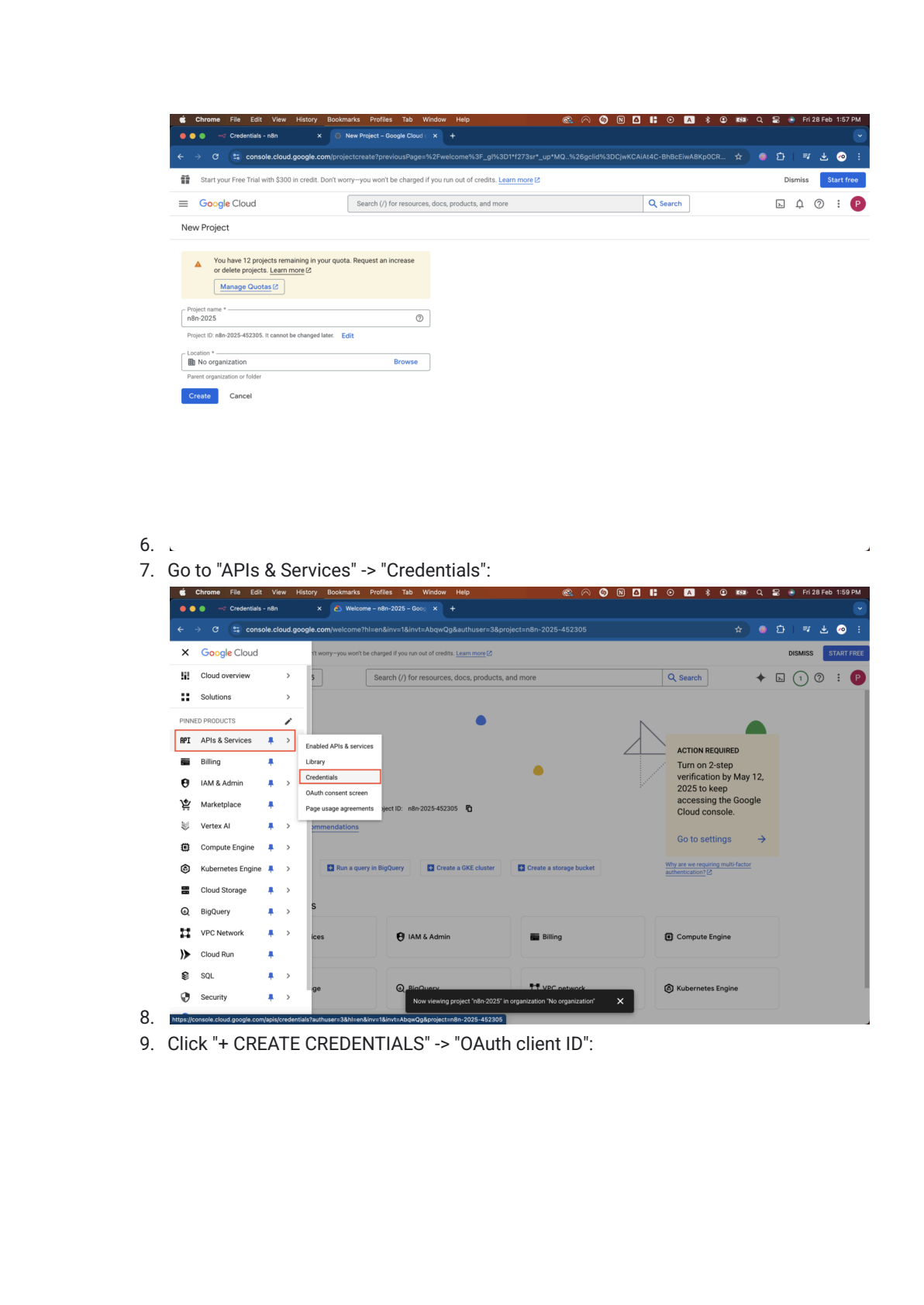 Google Cloud Storage instellen in n8n afbeelding 2