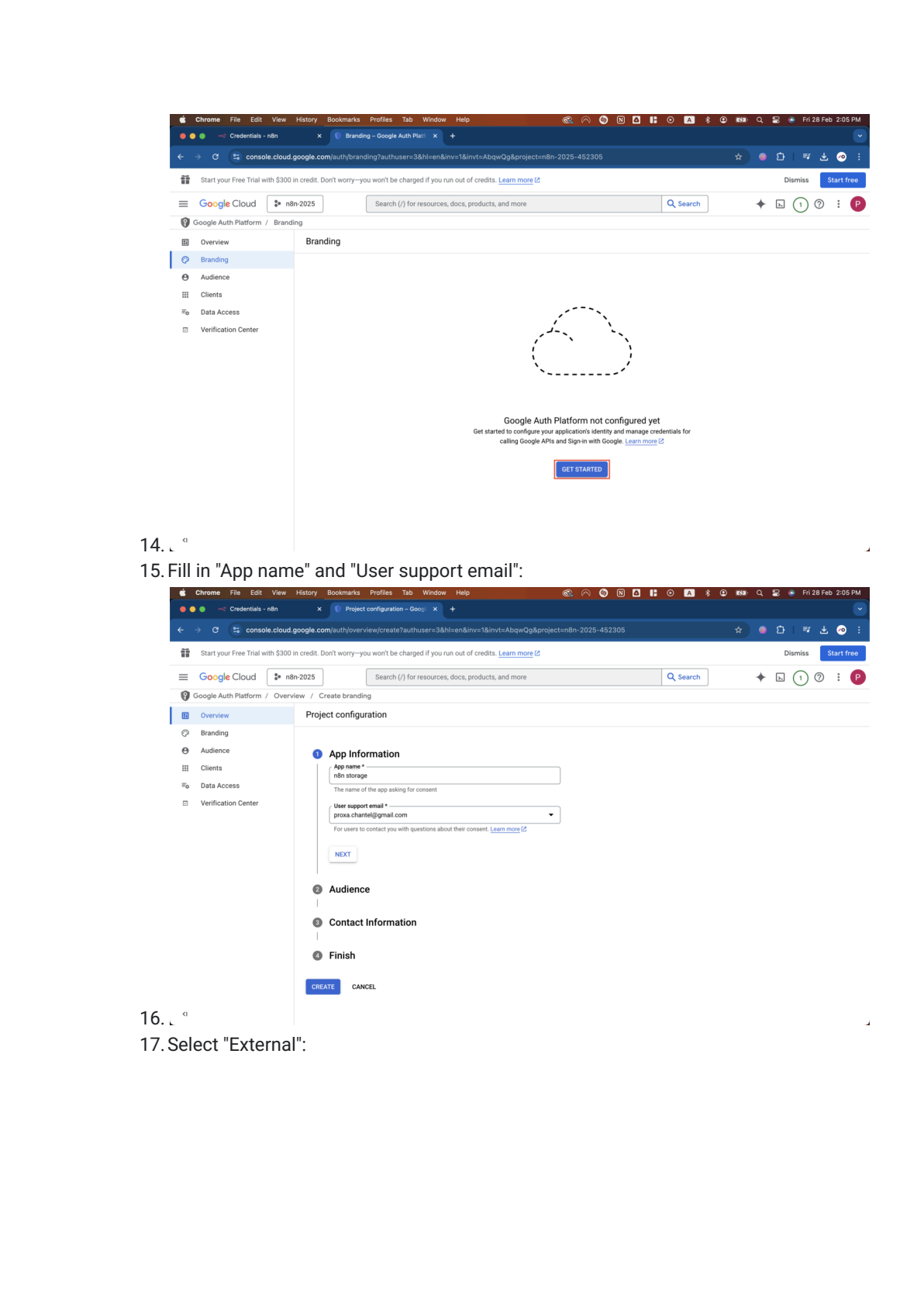 Google Cloud Storage instellen in n8n afbeelding 4