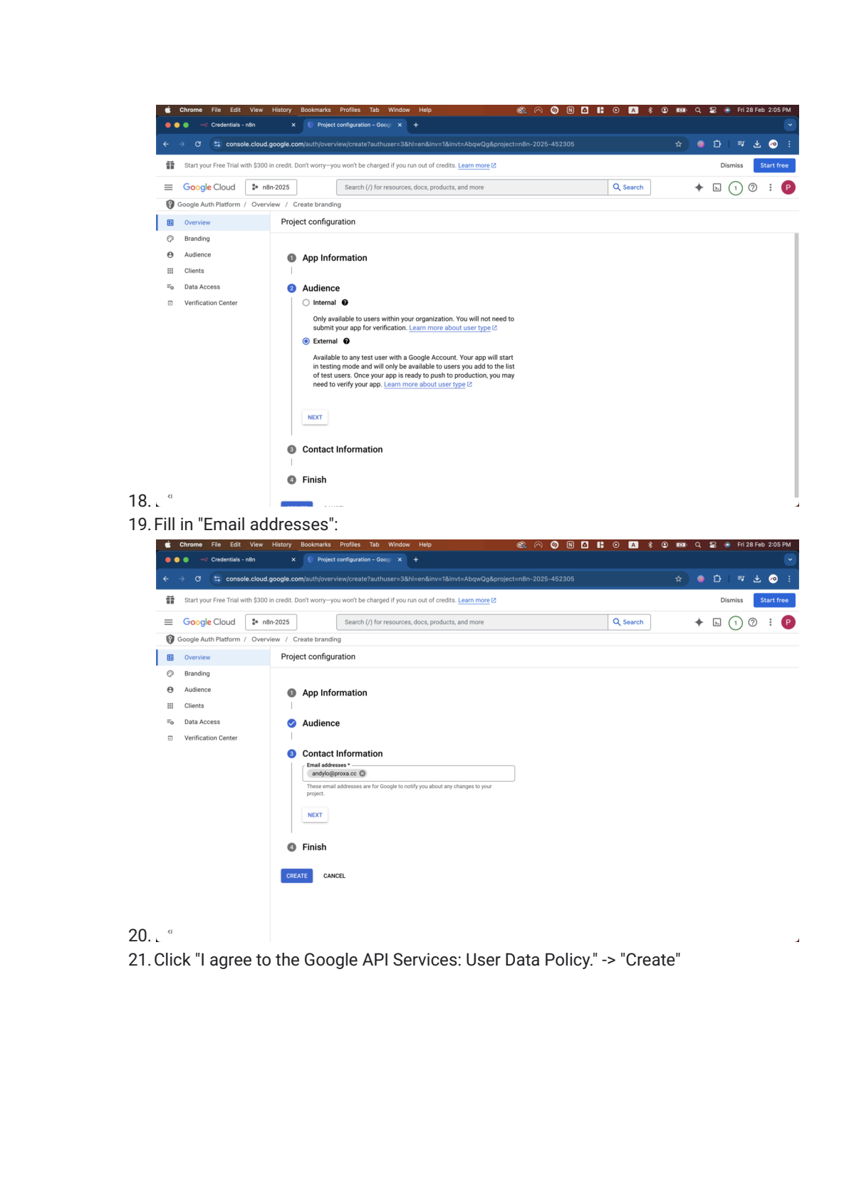 Google Cloud Storage instellen in n8n afbeelding 5