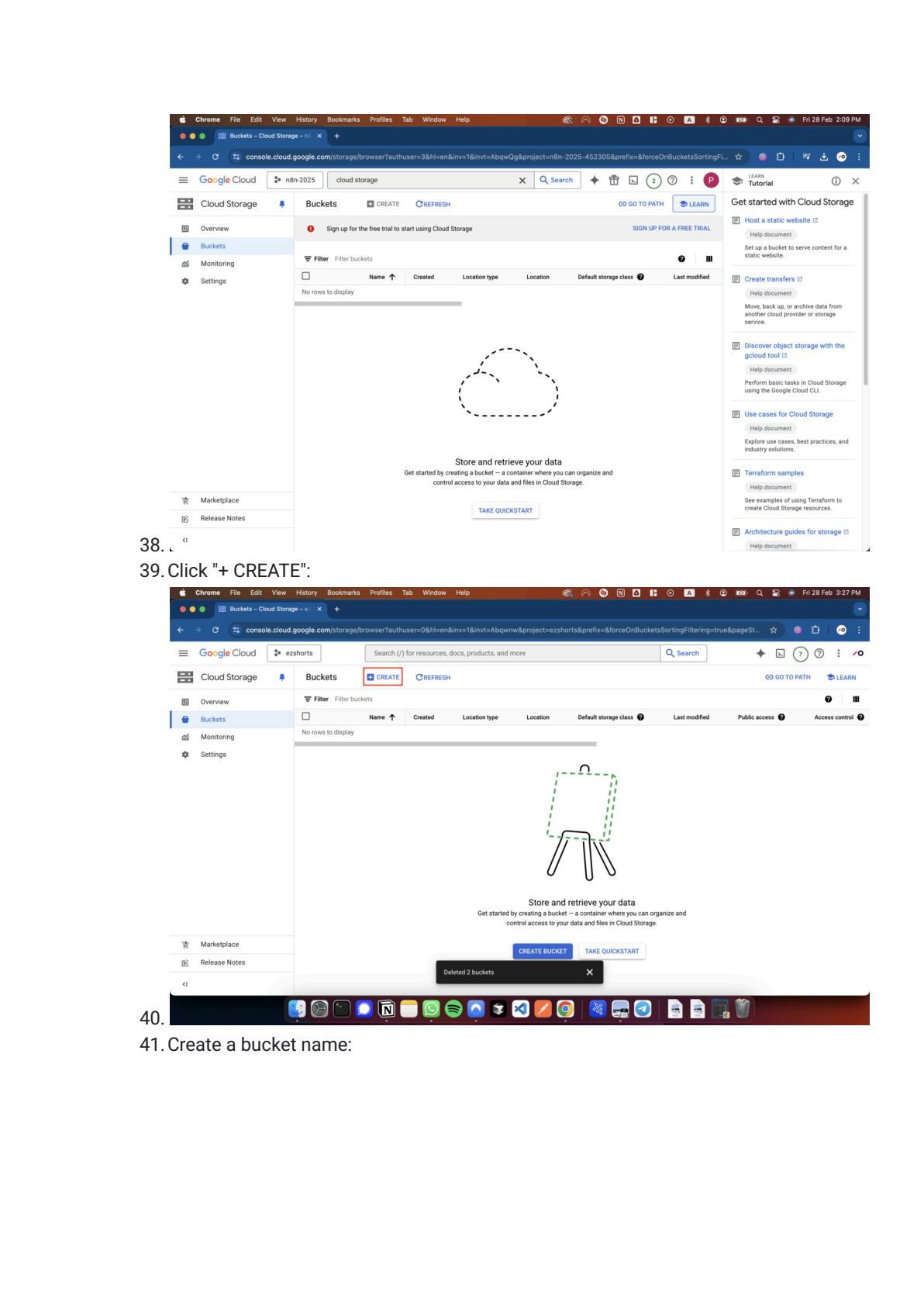 Google Cloud Storage instellen in n8n afbeelding 10