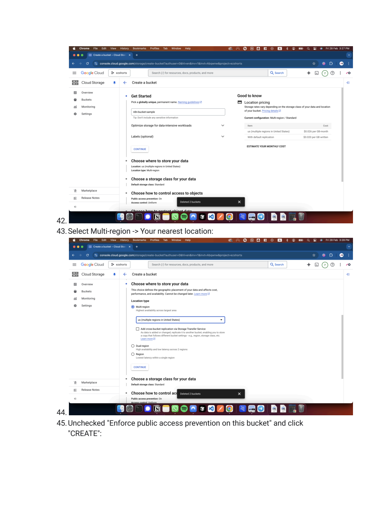Google Cloud Storage instellen in n8n afbeelding 11