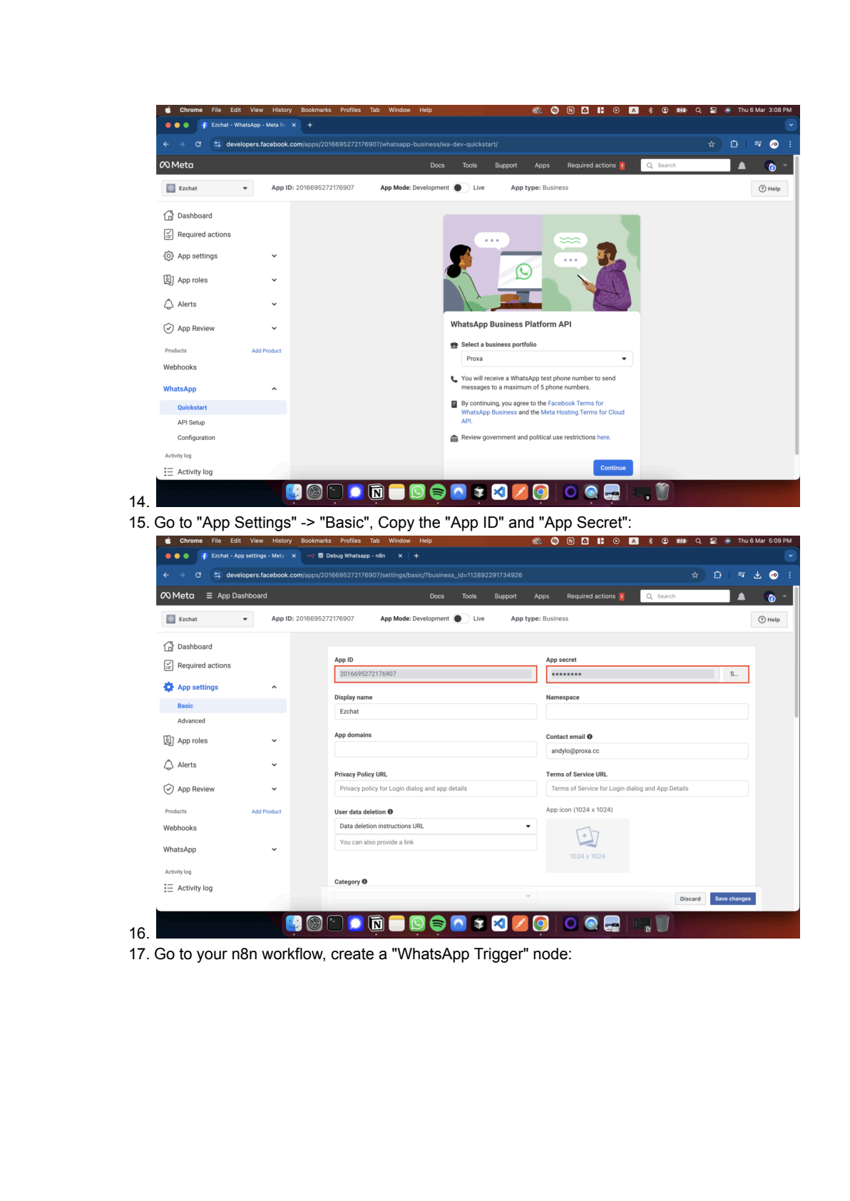 WhatsApp API instellen in n8n afbeelding 4