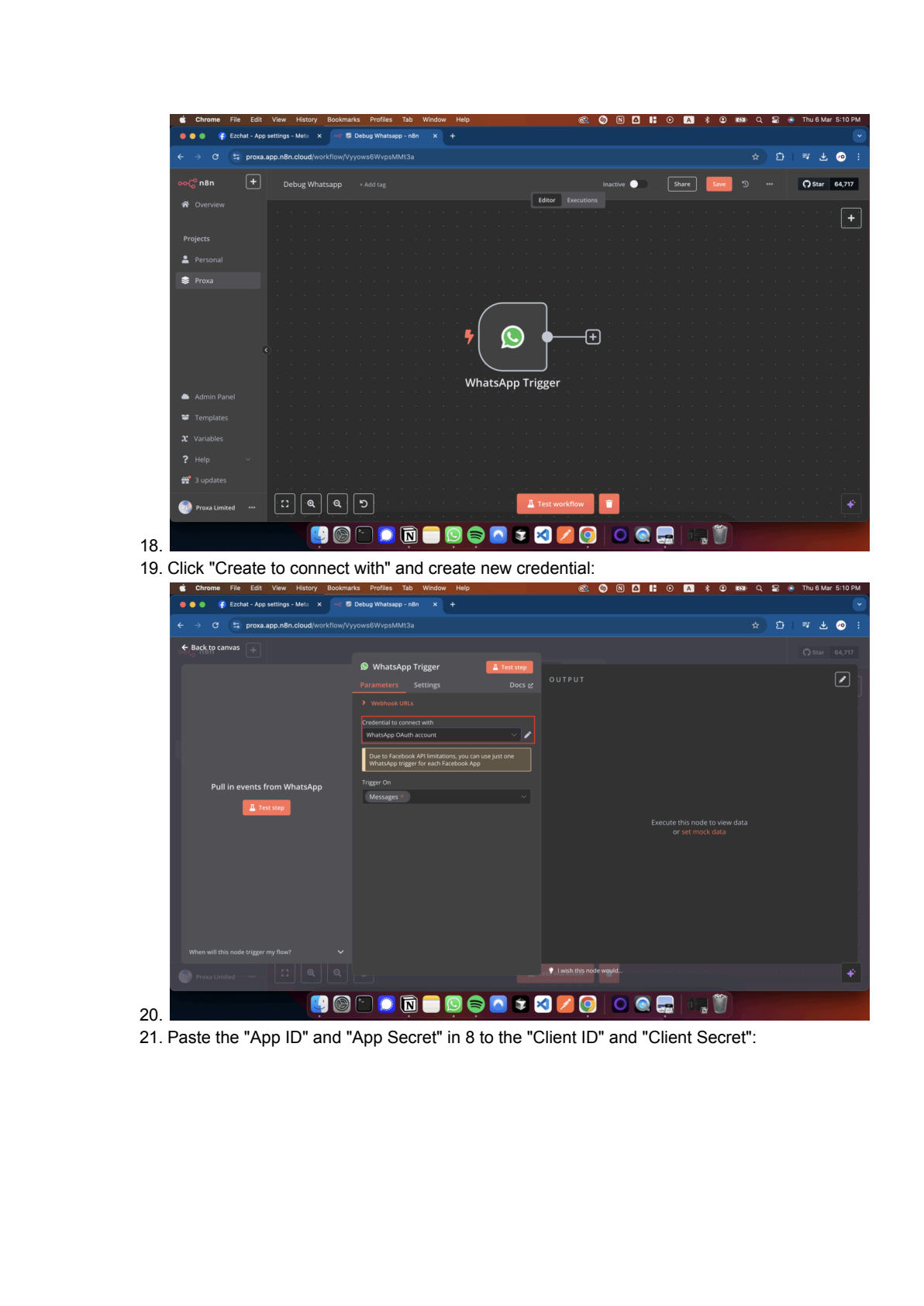 WhatsApp API instellen in n8n afbeelding 5